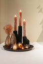Candleholder double  for Ø4,4 - wood - black mat brushed - 15X9X38cm - p2/12