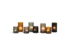 T-Light holder handcutted light smoke - glass - Ø 8x7.5cm - 6/36