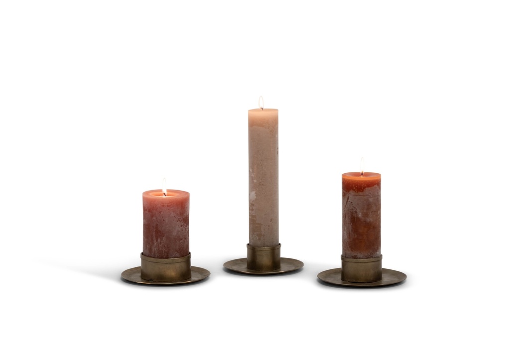 Candleplate for Ø5,7 - brass antique - Ø16x4,5cm - p/1/6