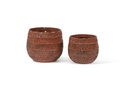 Flowerpot Glazed Bicolor Orange - Ø 20 x 17cm - outdoor candle -1 ext. coton wick - p/4