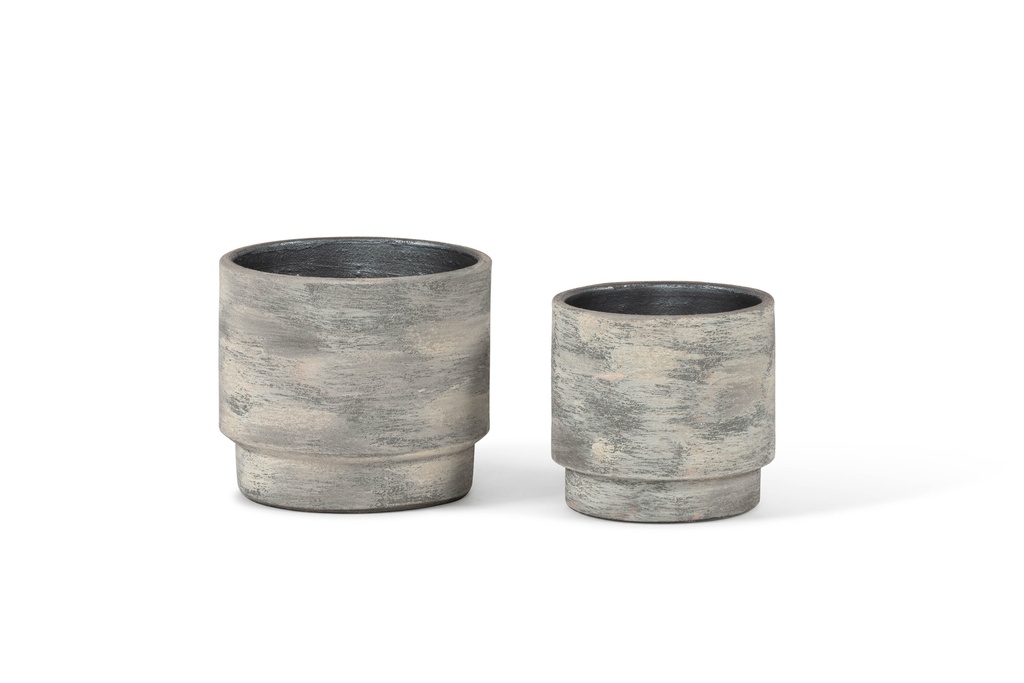 Flowerpot Dark brown Big - Ø 17 x 15 cm - outdoor candle -1 ext. coton wick - p/6