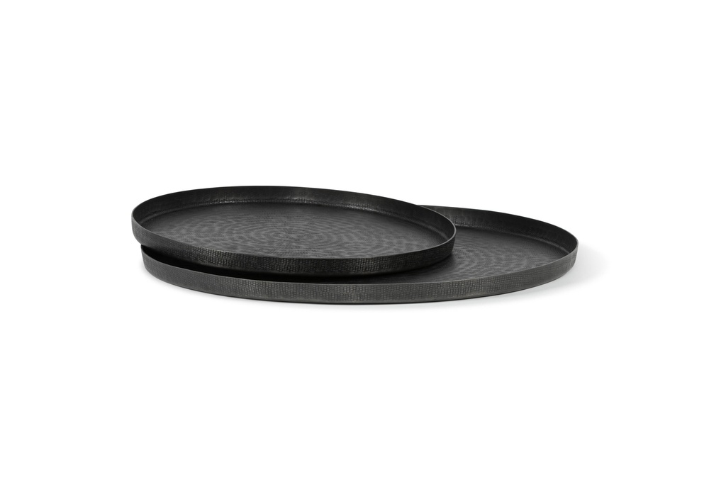 Plate texture XL graphite - set of 2 - Ø47x2,5cm/Ø61x2,5cm- p/1/4