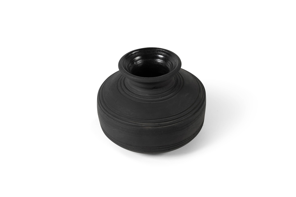 TERRACOTTA COTTA POT BURNED BLACK - Ø28x20cm - p/1/1