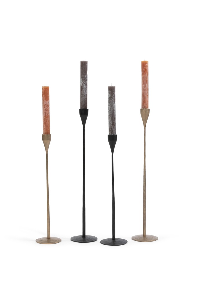 Handforged candle holder for taper & Ø4,4 - natural black - small - H 65 - p/1/2