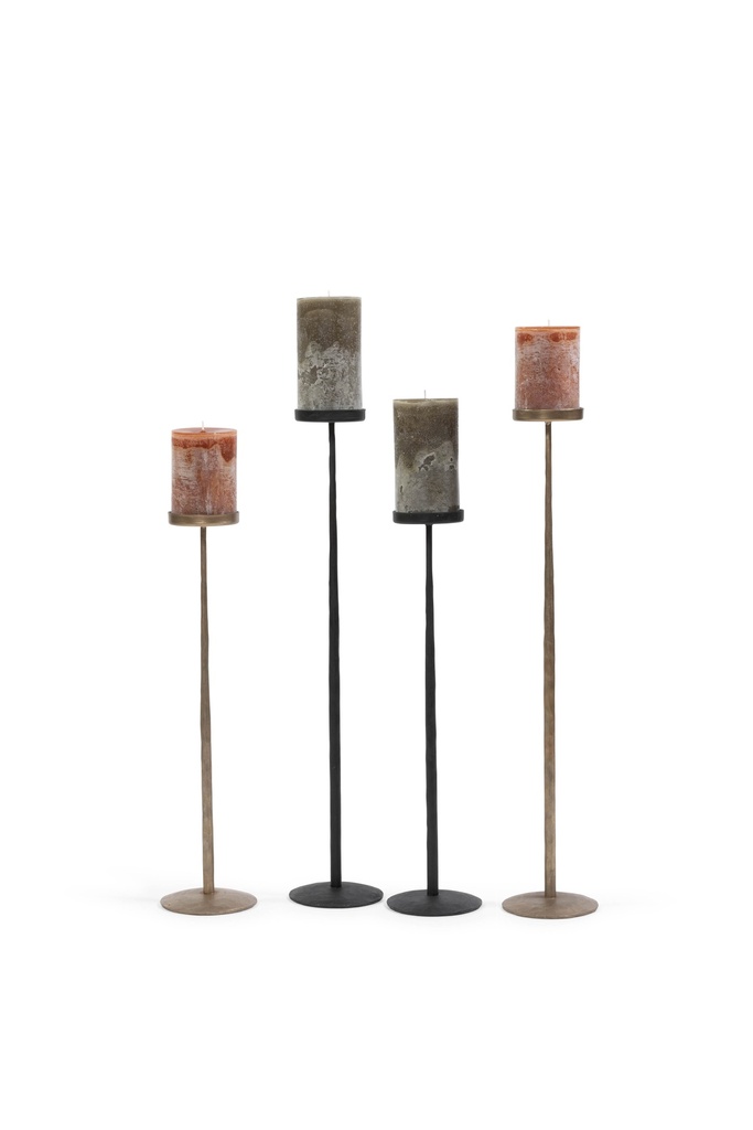 Handforged candle holder for Ø10 - natural black - small - H 64 - p/1/2