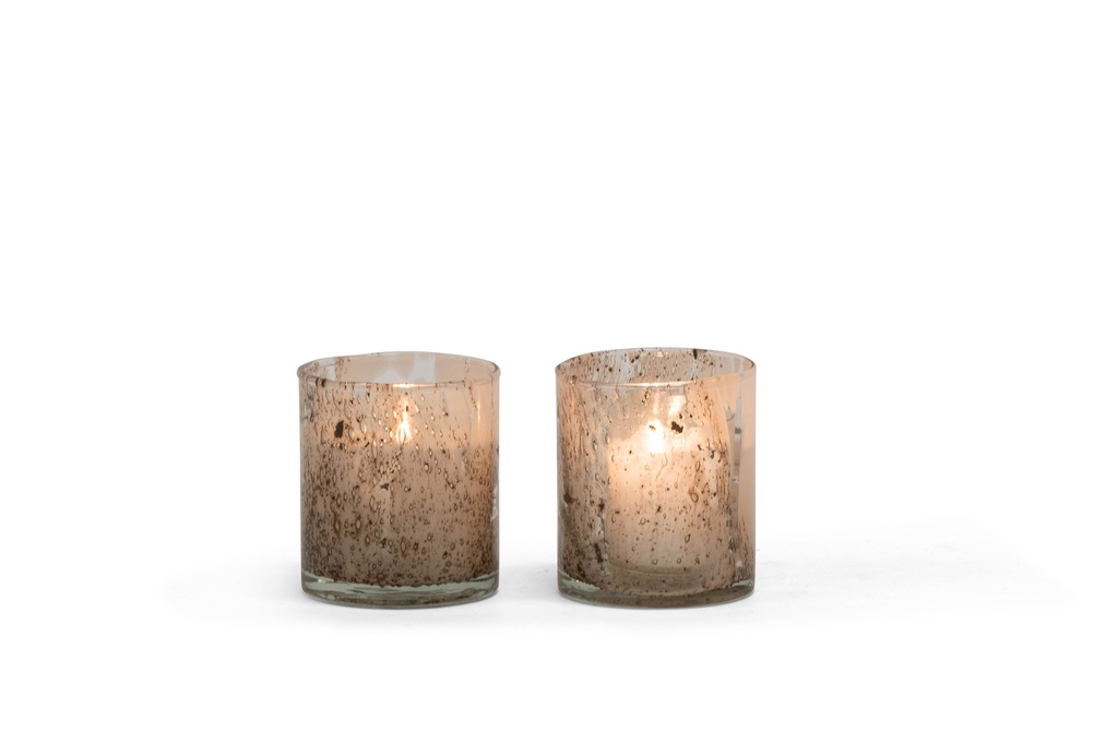 T-light holder spotted peach - Ø8 x 9cm - p 6/24