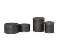 Box bindi design with cover - low - black - set of 2 - Ø18x10cm - Ø15x8cm - p/1/30