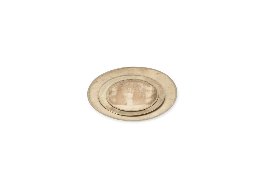 Candleplate metal silver gold - small - Ø10,5x1cm- p6/108
