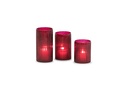 Votive ribbed sprayed - red - small - Ø8x10cm - p/6/36
