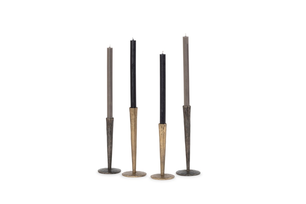 Handforged taperholder - bronze antique for tapers Ø2,1cm - set of 2 - H20cm/H25cm - p/2 sets