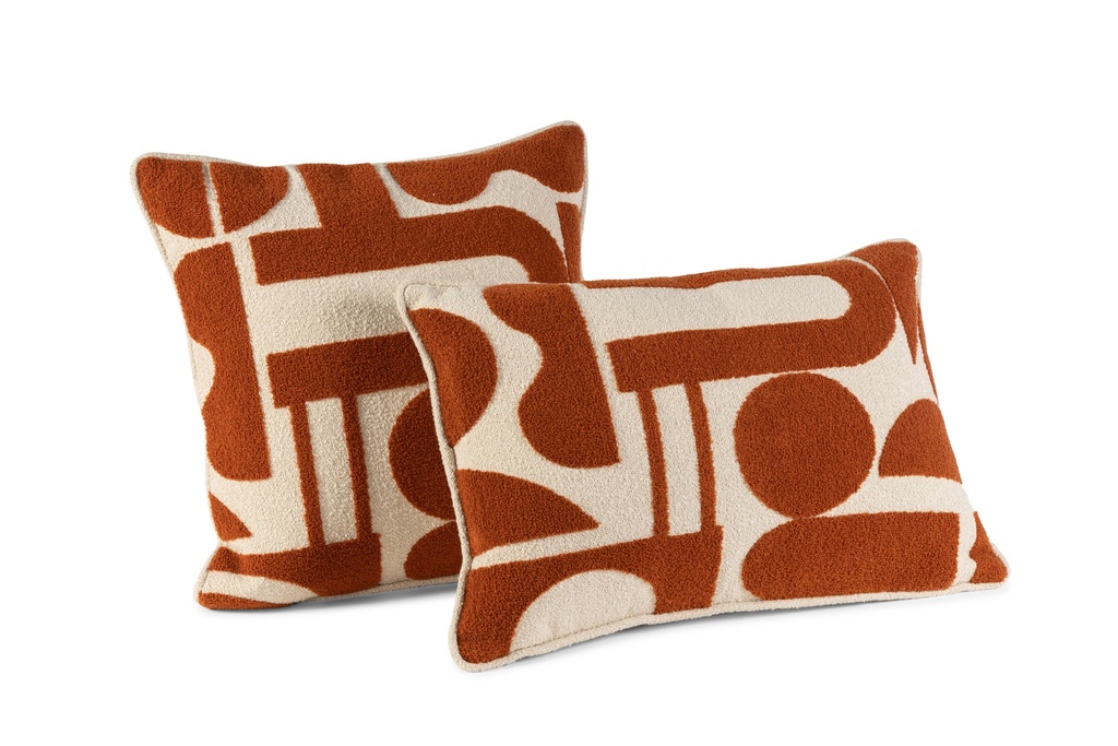 Cushion embroidery orange/beige with filler - 50x50cm - p/1/10