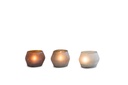 T-light holder oval matt amber - small - 11,5x9,5x8cm - p/1/24