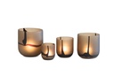 T-light holder multi lines purple mat - medium - Ø12x13cm - p/1/12