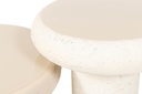 Coffee table rounded enamel with base - texture beige - Ø60x27cm - p1/1