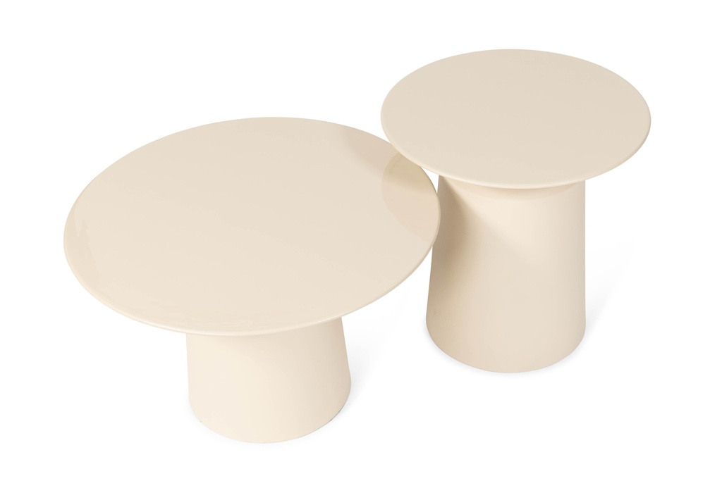 Coffee table enamel with base - texture beige - Ø58x38cm - p1/1