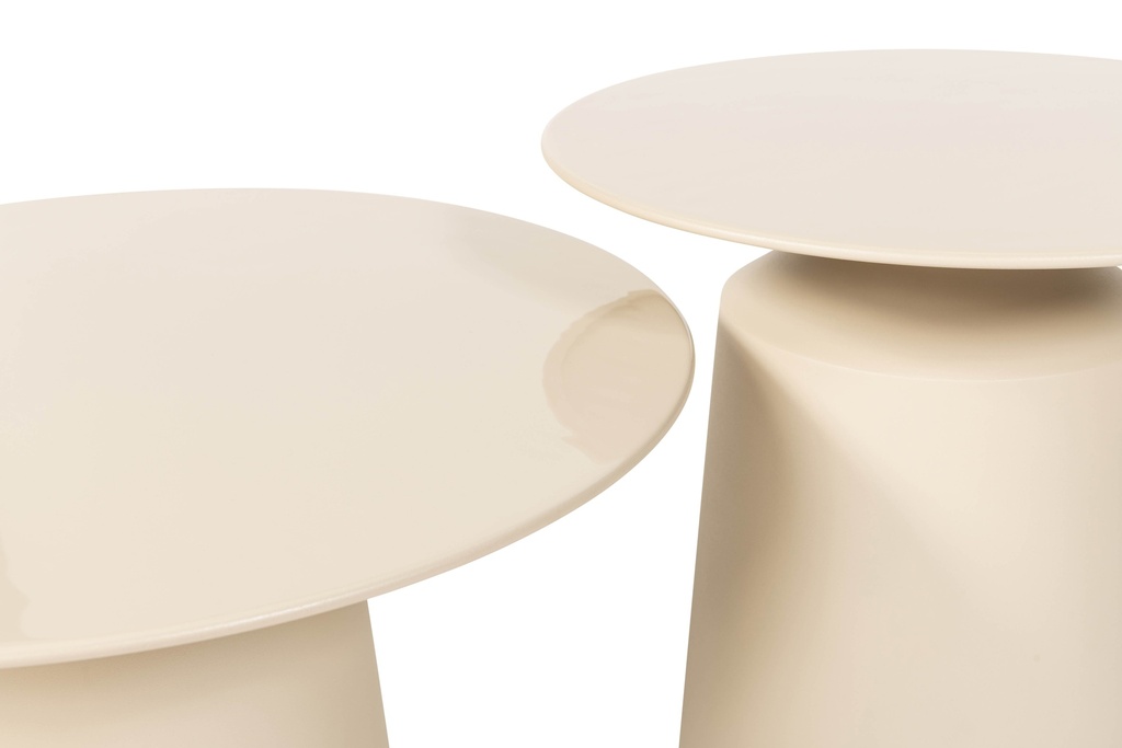 Coffee table enamel with base - texture beige - Ø58x38cm - p1/1