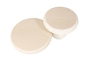 Side table rounded enamel with base - texture beige - Ø50x40cm - p1/1