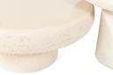 Side table rounded enamel with base - texture beige - Ø50x40cm - p1/1