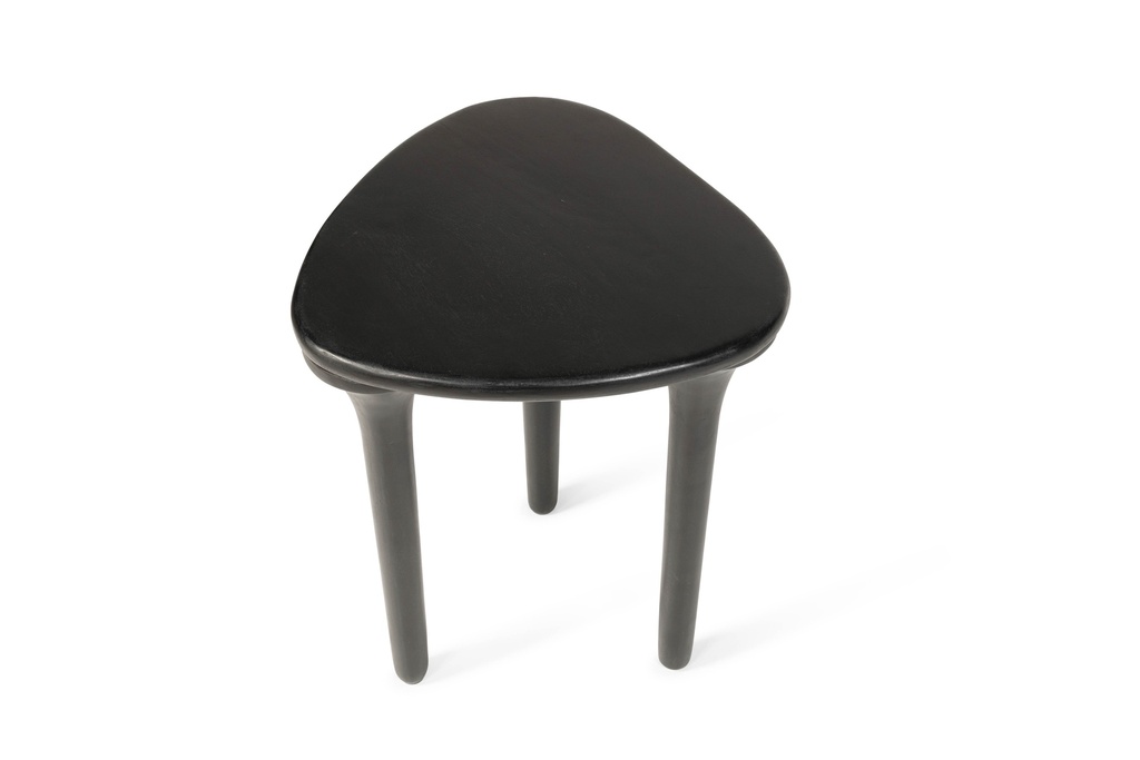Side table organic smooth - black wood - 42x42x42cm - p/1/1