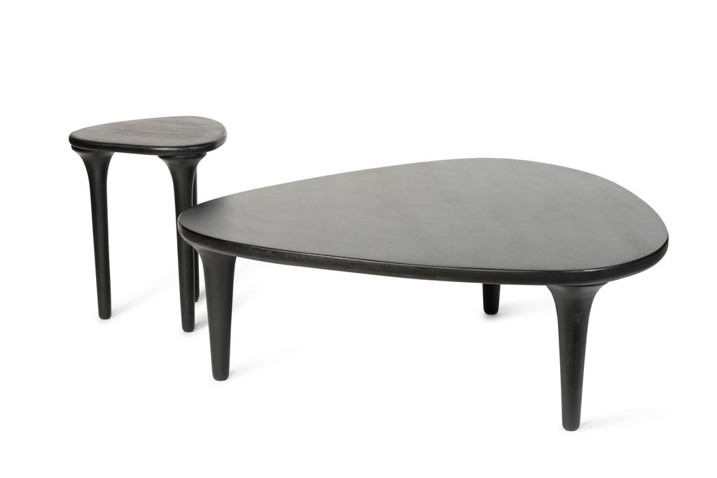 Coffee table organic smooth - black wood - 118x114,5x41cm - p/1/1