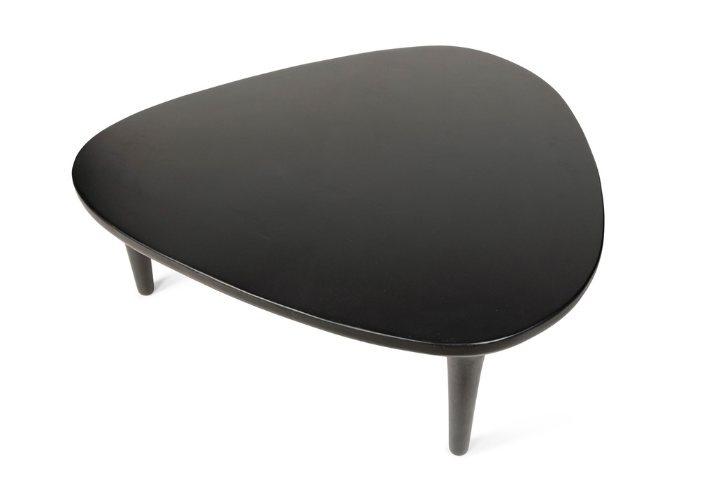 Coffee table organic smooth - black wood - 118x114,5x41cm - p/1/1