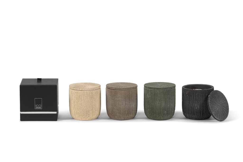 Scented candle candlepot concrete black medium - Ø12 x 13cm - 2 int.cot.wicks - p 4