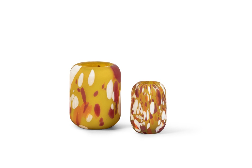 MOUTHBLOWN VASE YELLOW MULTI MATT Ø14cm X 17cm - 2/8 - SMALL - YELLOW & MULTI COLORS