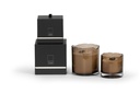 Scented candle mocha glass votive with organic rim - Ø 15 x 15cm - 4 - int. cot. - p/2