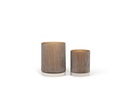 Hurricane cilindrical cutted copper with stone base medium - Ø20 x 28cm - p 1