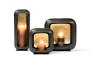 Standing square candle holder nickle antique/gold antique leafing - large - 39,5 x 11,5 x 40 cm - p 1/3