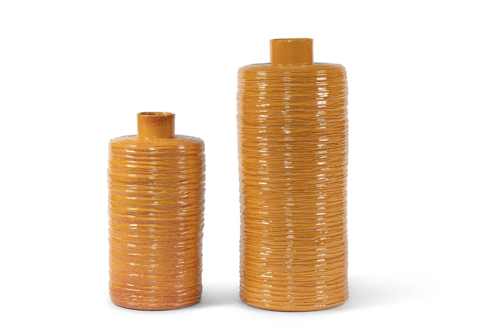 Vase reactif glazed orange medium - terracotta - Ø24x50cm - p/1