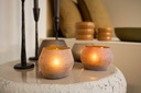 T-light holder oval matt amber - small - 11,5x9,5x8cm - p/4/24
