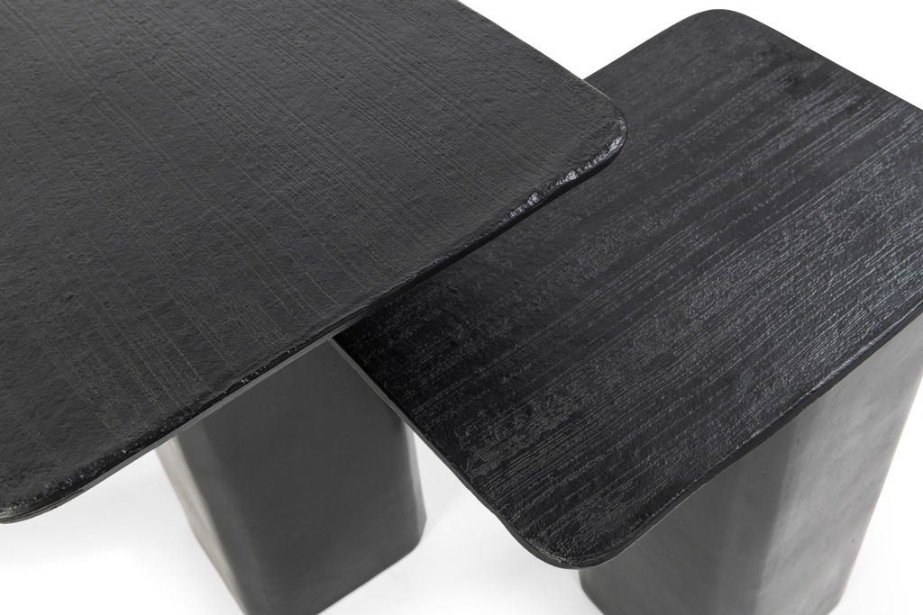 Sidetable etched top - metal - matt black - 36x26x49cm - p/1/1