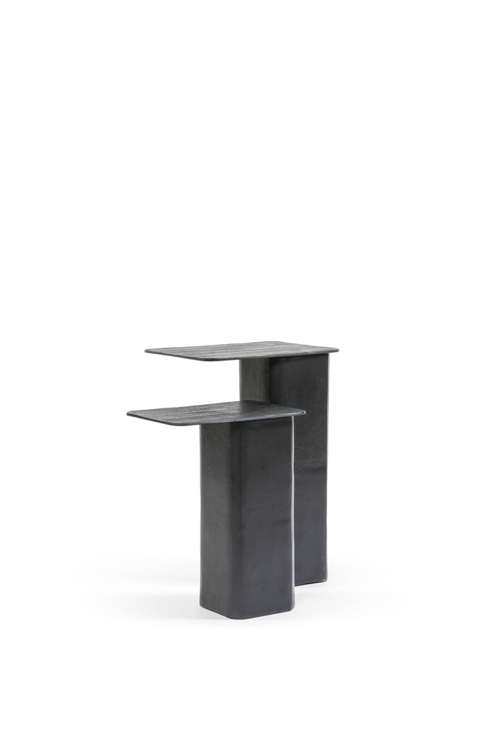 Sidetable etched top - metal - matt black - 36x26x49cm - p/1/1