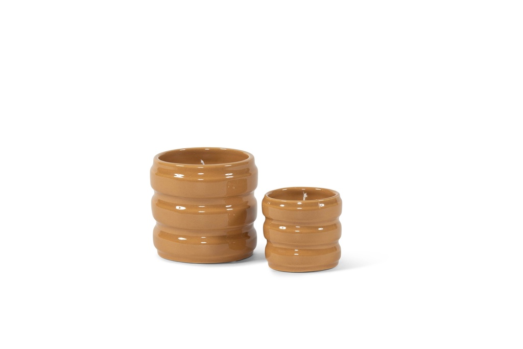 Votive glazed shiny honey small indoor - Ø9 x 8cm - 1 wick - p 6