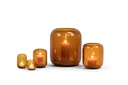 Mouthblown vase amber shiny - small - Ø14x17cm - p/2/8