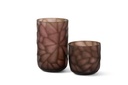 Mouthblown vase handcutted ginkgo smoke / mauve small - Ø18.5 x 18.5 cm - p 1/4