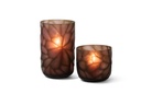 Mouthblown vase handcutted ginkgo smoke / mauve large - Ø18.5 x 29.5 cm - p 1/2