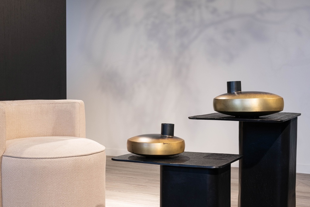 Sidetable etched top - metal - matt black - 42x31x55cm - p/1/1