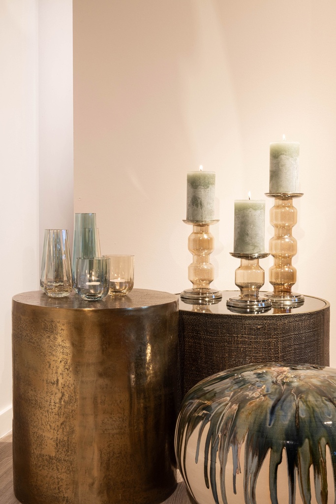 Soliflower striped oyster luster - glass - Ø7x16cm - p/4/1