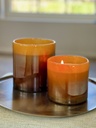 Scented candle cylinder orange luster - Ø14x15cm - 3 - int. cot. - p/2