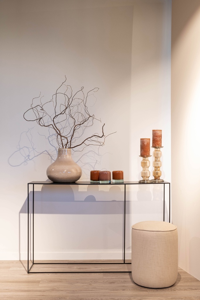 Pouf - linen fabric - ADMIRAL007- ecru - small - Ø 35x45cm - p/1/1