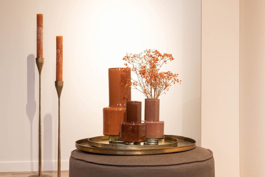 Pouf - linen fabric - ADMIRAL042 - brown - small - Ø 35x45cm - p/1/1