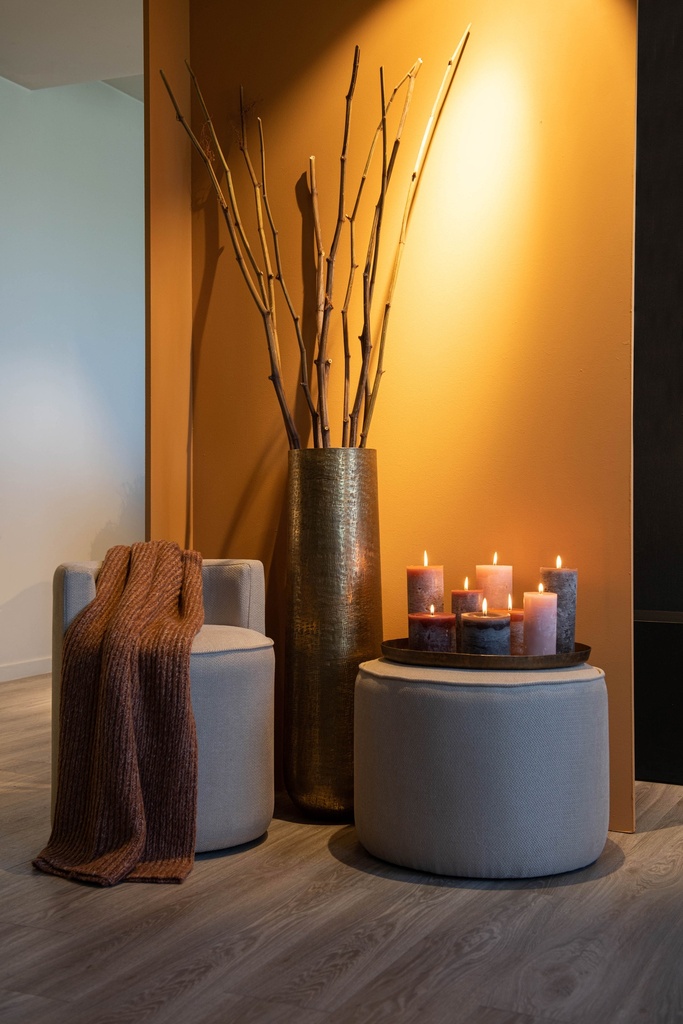 Pouf - linen fabric - ADMIRAL007- ecru - big - Ø 55x40cm - p/1/1