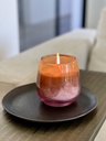 Scented candle bowl with pink to orange design - Ø 15x14cm - 3 - int. cot. - p/2