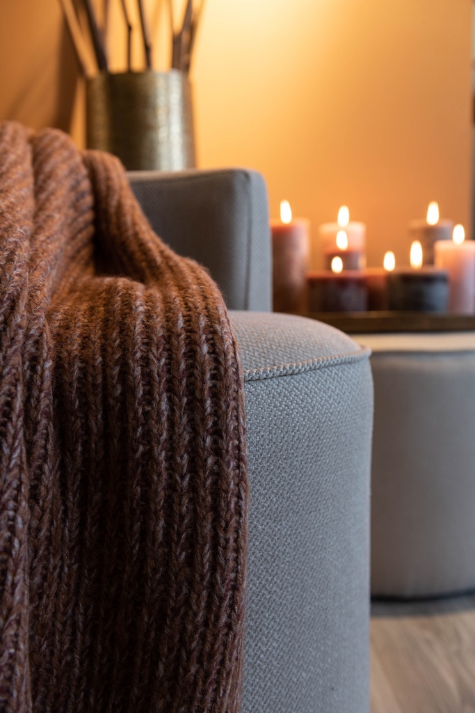 One seater - texture fabric - LAV0010 - rust - Ø 52x62cm - p/1/1