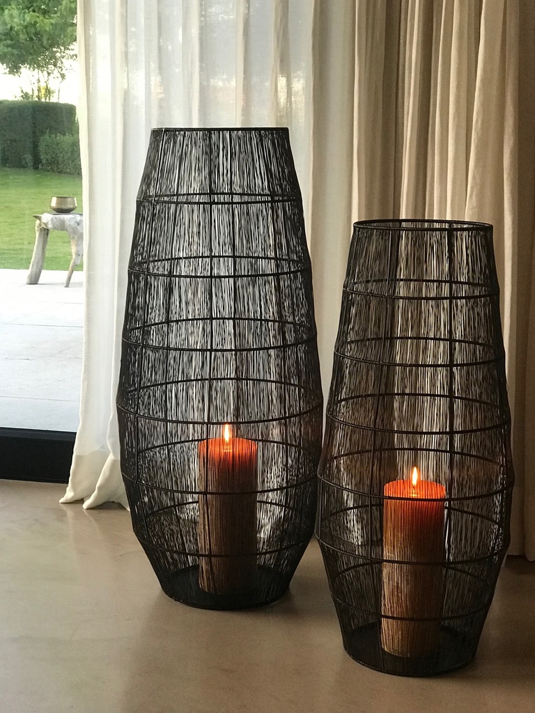 Cocoon hurricane vertical wire - metal - bronze antique - Ø 34x76cm - p/1/1