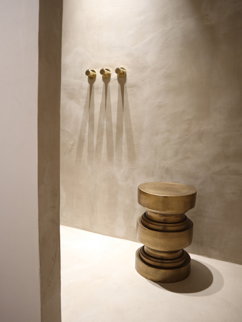 Stool - metal - antique gold - Ø 34x50cm - p/1