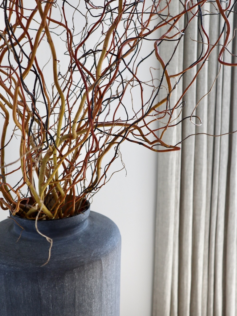 Dome vase vertical flat stone finish - glass - smoke - Ø33x55cm - p/1/1