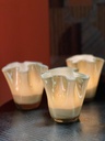 Votive wave - glass - beige luster - Ø9.5 x 10cm - p/6